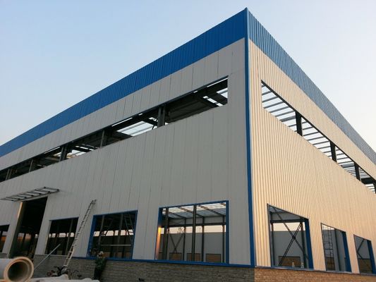 Q345B Q235B کارگاه ساختمانی فولادی با پوشش سقف فولادی لوله دار