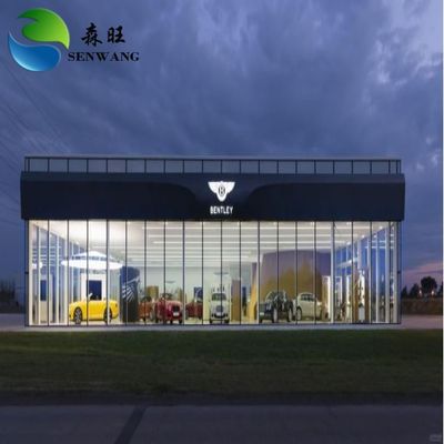 سالن نمایش خودروهای پیش ساخته و انبار ساختارهای فولادی با درب کشویی