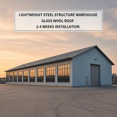 بار باد 0.35 kN / m2 مقاومت در برابر زلزله درجه 8 ساختار فولاد گالوانیزه انبار با طراحی سفارشی CAD